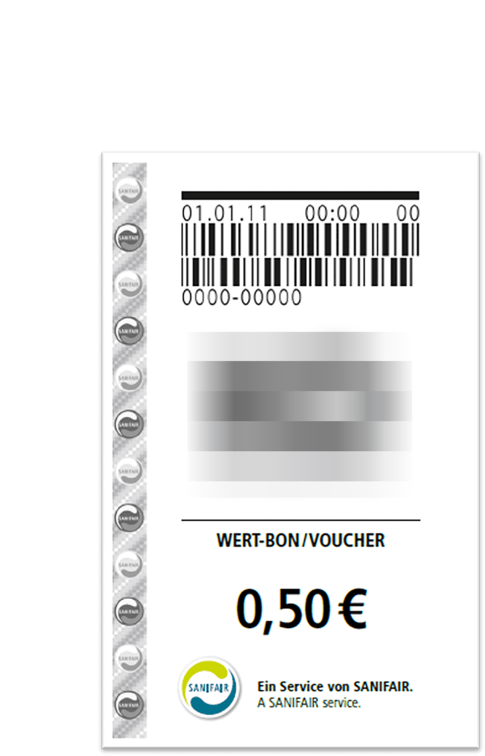 SANIFAIR Wert-Bon in deutschen Einkaufszentren