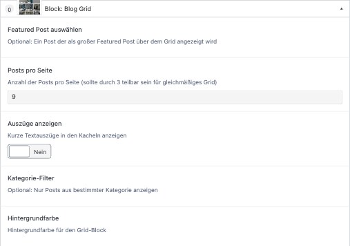 15. Block: Blog Grid – Backend