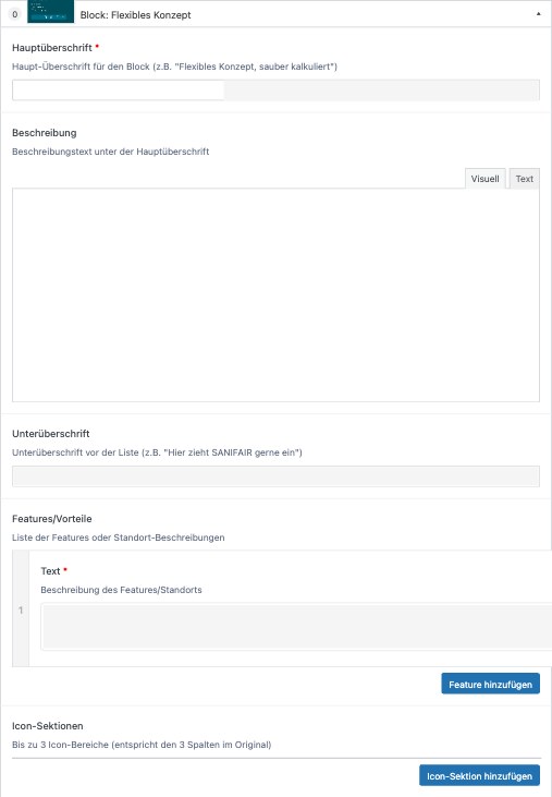 30. Block: Flexibles Konzept – Backend