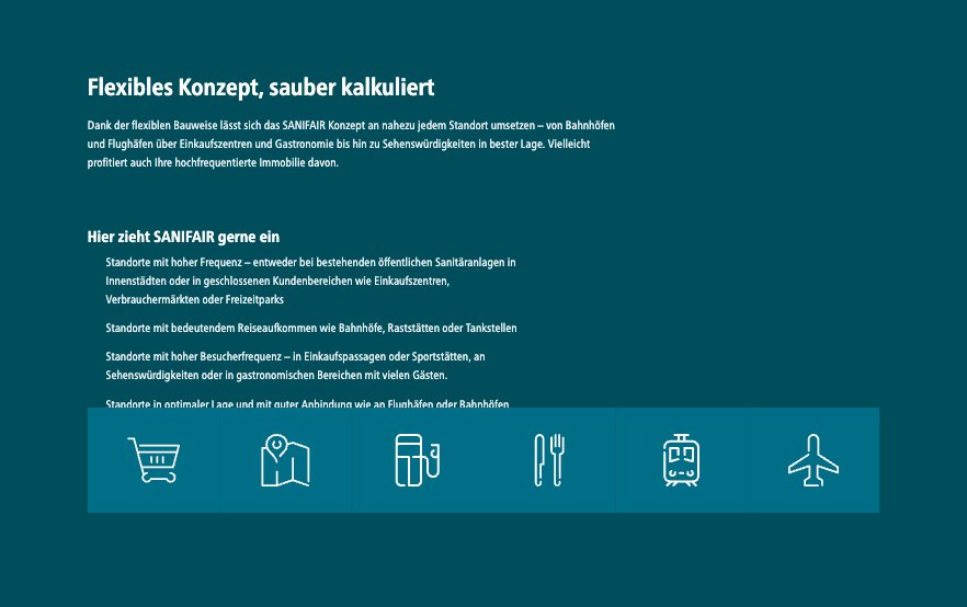 30. Block: Flexibles Konzept – Frontend