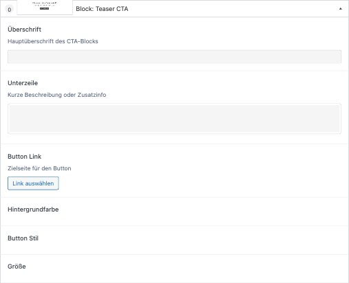5. Block: Teaser CTA – Backend