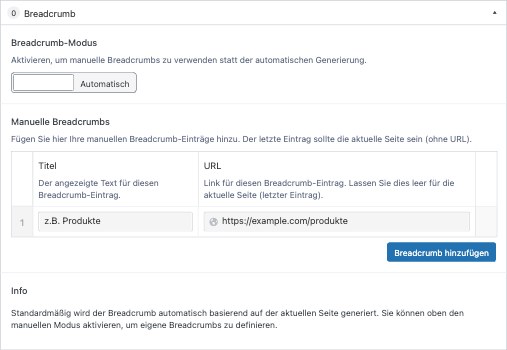 1. Breadcrumb – Backend