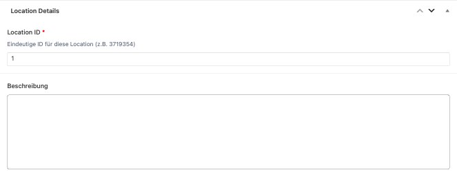 Location bearbeiten ACF Felder